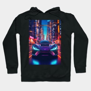 Asian Neon City Sports Car Hoodie